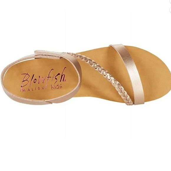 Blowfish Malibu Kids PEARL ROSE GOLD DIE CUT Girl's Goya-K Sandal, US 2, NWT - Picture 3 of 12